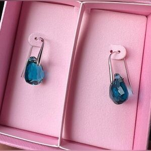 ELEGANT, Authentic Swarovski Galet Bright Blue Drop Earrings, 5725823. BNIB.